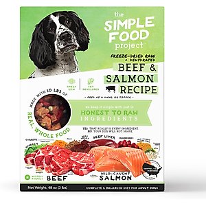 Simple Food Project Beef & Salmon Recipe Freeze-Dried Dog Food, 3-lb box