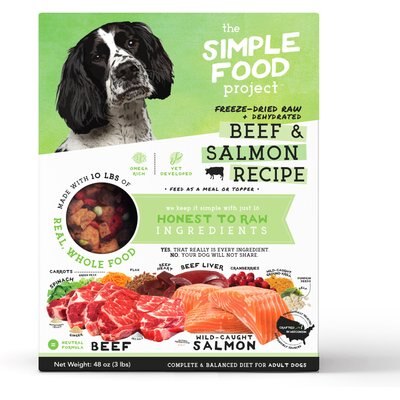 Simple Food Project Simple Food Project Beef & Salmon Recipe Freeze-Dried Dog Food, 3-lb box