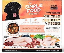 Simple Food Project Chicken & Turkey Recipe Freeze-Dried Dog Food, 6-lb box