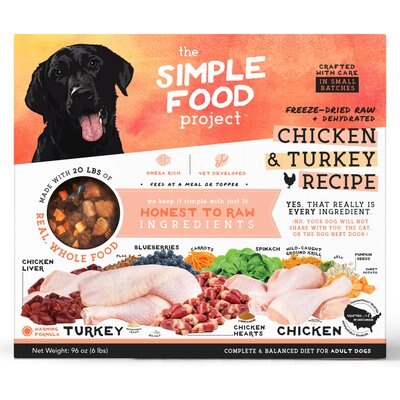 Simple Food Project Simple Food Project Chicken & Turkey Recipe Freeze-Dried Dog Food, 6-lb box