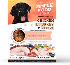 Simple Food Project Chicken & Turkey Recipe Freeze-Dried Dog Food, 3-lb box slide 1 of 7