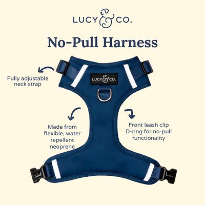 Show full view: Lucy & Co. Navy No Pull Dog Harness, Large: 20 to 28-in chest slide 5 of 7