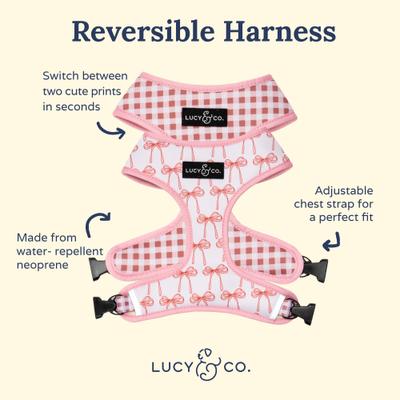 Show full view: Lucy & Co. Take a Bow Reversible Dog Harness, Small: 14 to 18-in chest slide 4 of 9