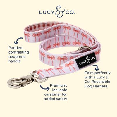 Show full view: Lucy & Co. Take a Bow Polyester Dog Leash, Small: 5-ft long, 0.6-in wide slide 4 of 7