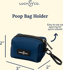 Lucy & Co. Navy Leash Attachment Dog Poop Bag Dispenser slide 2 of 5