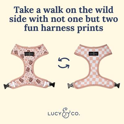 Show full view: Lucy & Co. Iced Coffee SZN Reversible Dog Harness, Small: 14 to 18-in chest slide 3 of 7