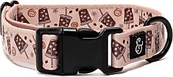 Lucy & Co. Iced Coffee SZN Polyester Dog Collar, Small: 8 to 14-in neck, 1/2-in wide