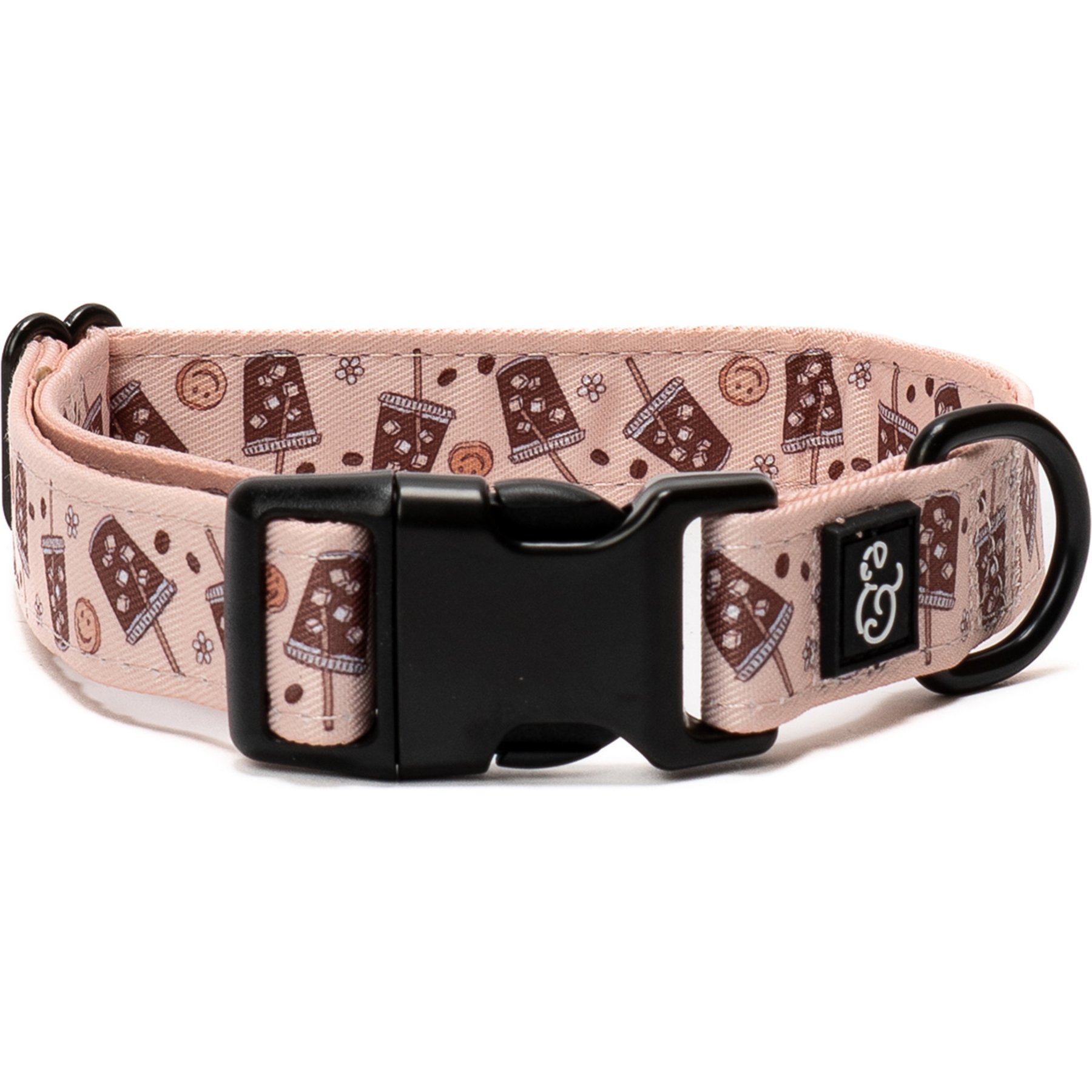 Lucy & Co. Iced Coffee SZN Polyester Dog Collar, Medium: 13 to 20-in neck, 1-in wide