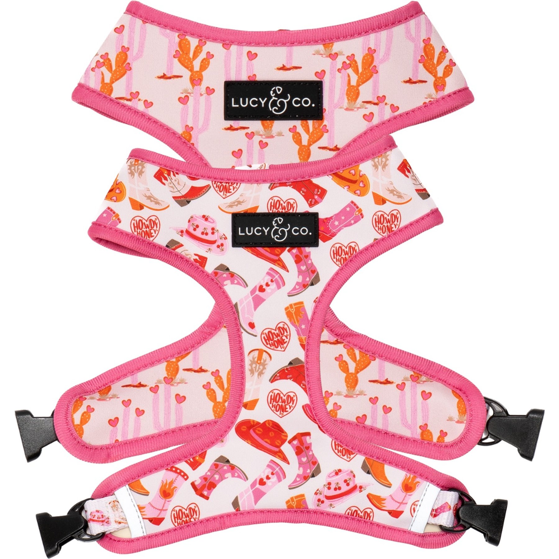 Lucy & Co. Howdy, Honey Reversible Dog Harness, X-Large: 23 to 32-in chest