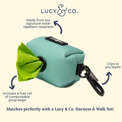 Show full view: Lucy & Co. Spring Green Leash Attachment Dog Poop Bag Dispenser slide 3 of 3