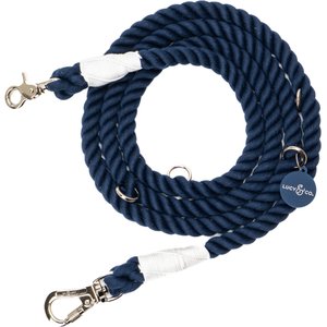 Lucy & Co. Hands-Free Rope Dog Leash, 7-ft long, 3/4-in wide, Navy