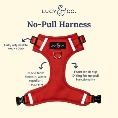 Show full view: Lucy & Co. Cherry Red No Pull Dog Harness, Medium: 17 to 23-in chest slide 2 of 4