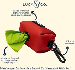Lucy & Co. Cherry Red Leash Attachment Dog Poop Bag Dispenser slide 2 of 3