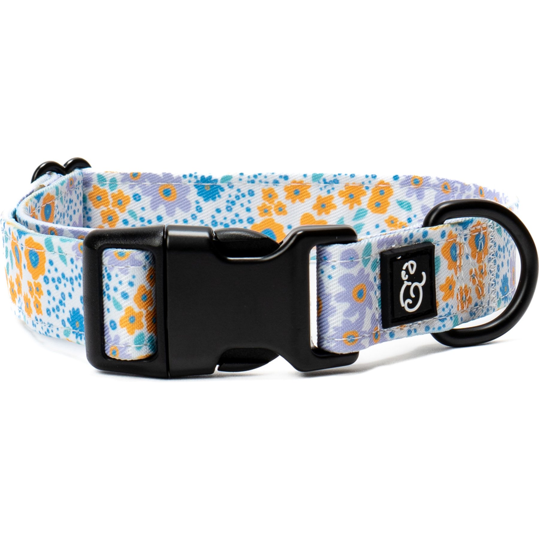 Lucy & Co. Among the Wildflowers Polyester Dog Collar, Large: 16 to 26-in neck, 1.5-in wide