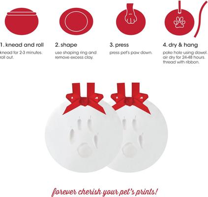 Show full view: Pearhead Christmas Pawprints 2-Pack Christmas Ornament slide 3 of 9