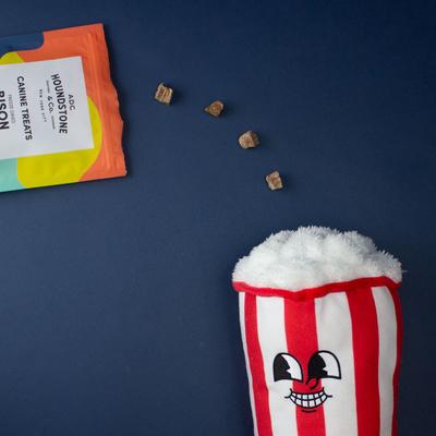 Show full view: ADC Houndstone & Co. Popcorn Interactive Crinkle Plush Dog Toy with Treat Pockets slide 4 of 5