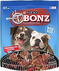 Purina TBONZ Porterhouse Flavor Steak Shaped Adult Soft & Chewy Dog Treats, 45-oz pouch
