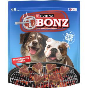 Purina TBONZ Porterhouse Flavor Steak Shaped Adult Soft & Chewy Dog Treats, 45-oz pouch