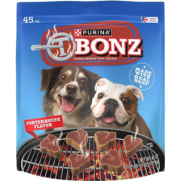 Purina TBONZ Porterhouse Flavor Steak Shaped Adult Soft & Chewy Dog Treats