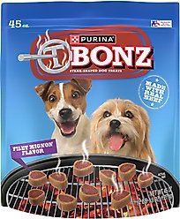 Purina TBONZ Filet Mignon Flavor Steak Shaped Adult Soft & Chewy Dog Treats, 45-oz pouch