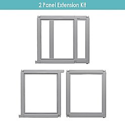 Front Row Clear Plastic Dog Pen Extension Kit, 2-Panel, Ash Gray, 30-in