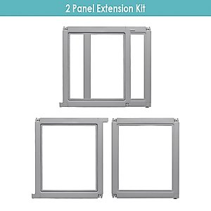 Front Row Clear Plastic Dog Pen Extension Kit, 2-Panel, Ash Gray, 30-in