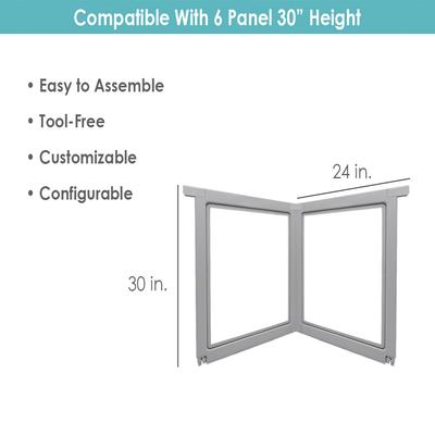 Show full view: Front Row Clear Plastic Dog Pen Extension Kit, 2-Panel, Ash Gray, 30-in slide 4 of 5