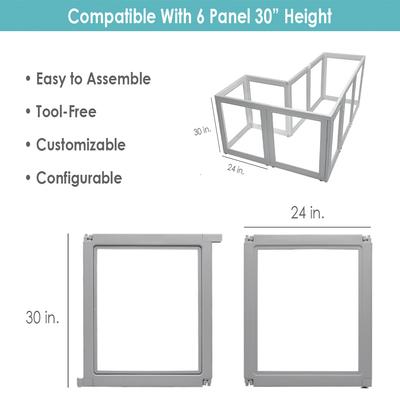 Show full view: Front Row Clear Plastic Dog Pen Extension Kit, 2-Panel, Ash Gray, 30-in slide 3 of 5