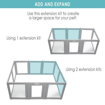Show full view: Front Row Clear Plastic Dog Pen Extension Kit, 2-Panel, Ash Gray, 30-in slide 2 of 5