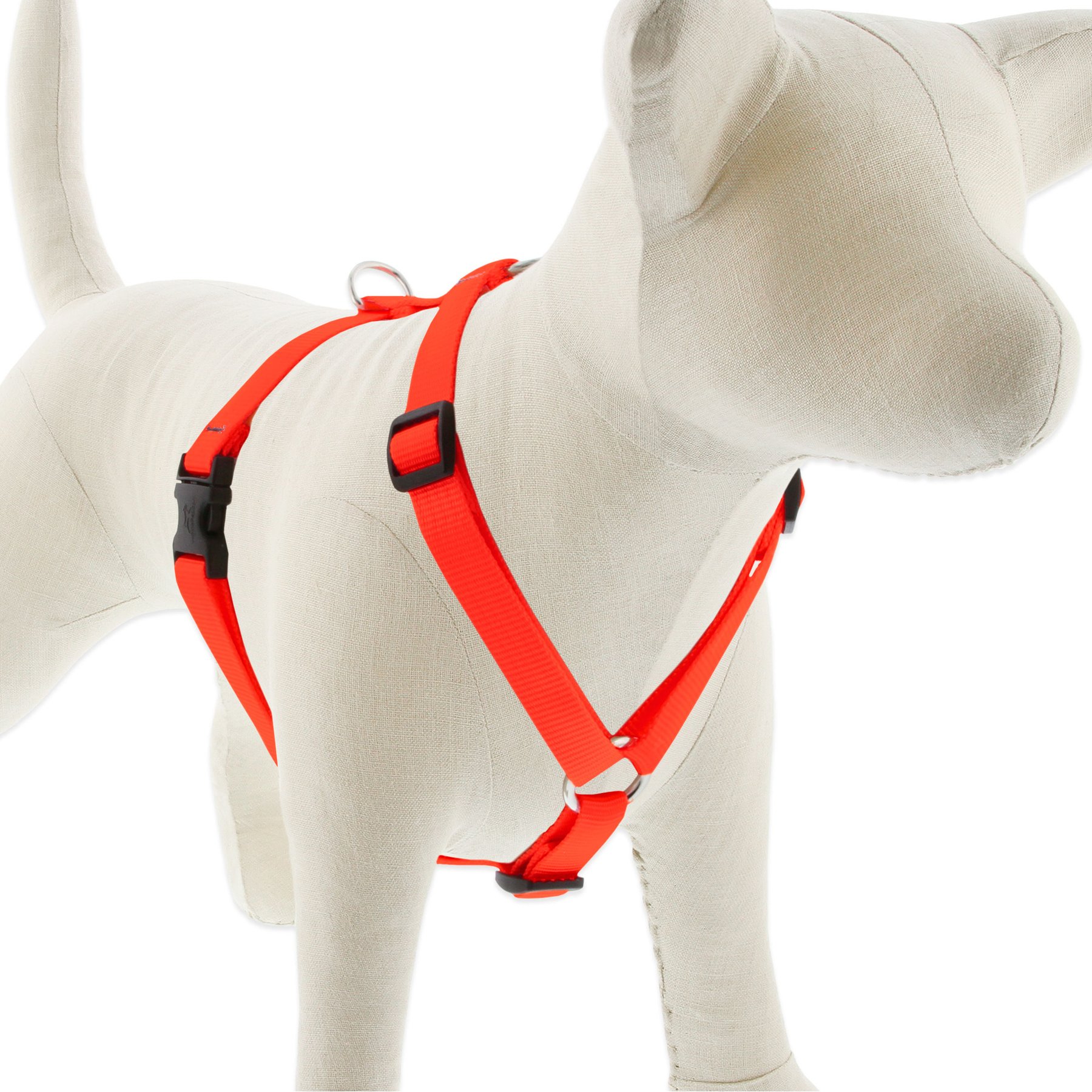 LupinePet Basic Solid Adjustable Dog Harness, Blaze Orange, Small: 12 to 20-in chest, 3/4-in wide