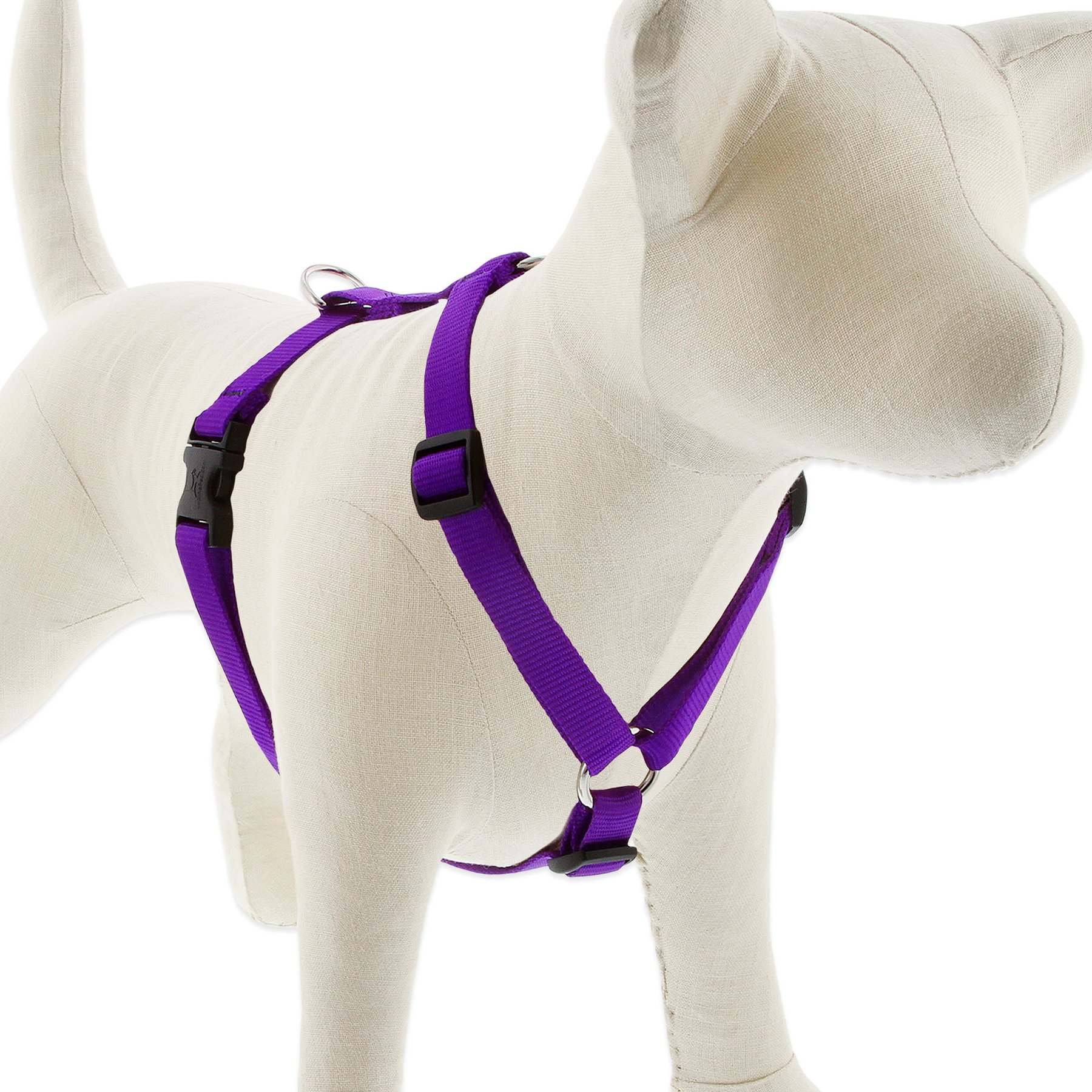 LupinePet Basic Solid Adjustable Dog Harness, Purple, Large: 20 to 32-in chest, 3/4-in wide