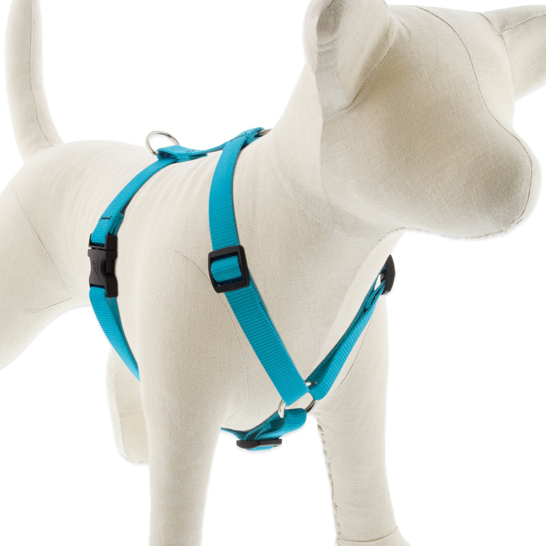 LupinePet Basic Solid Adjustable Dog Harness, Aqua, Medium: 14 to 24-in chest, 3/4-in wide