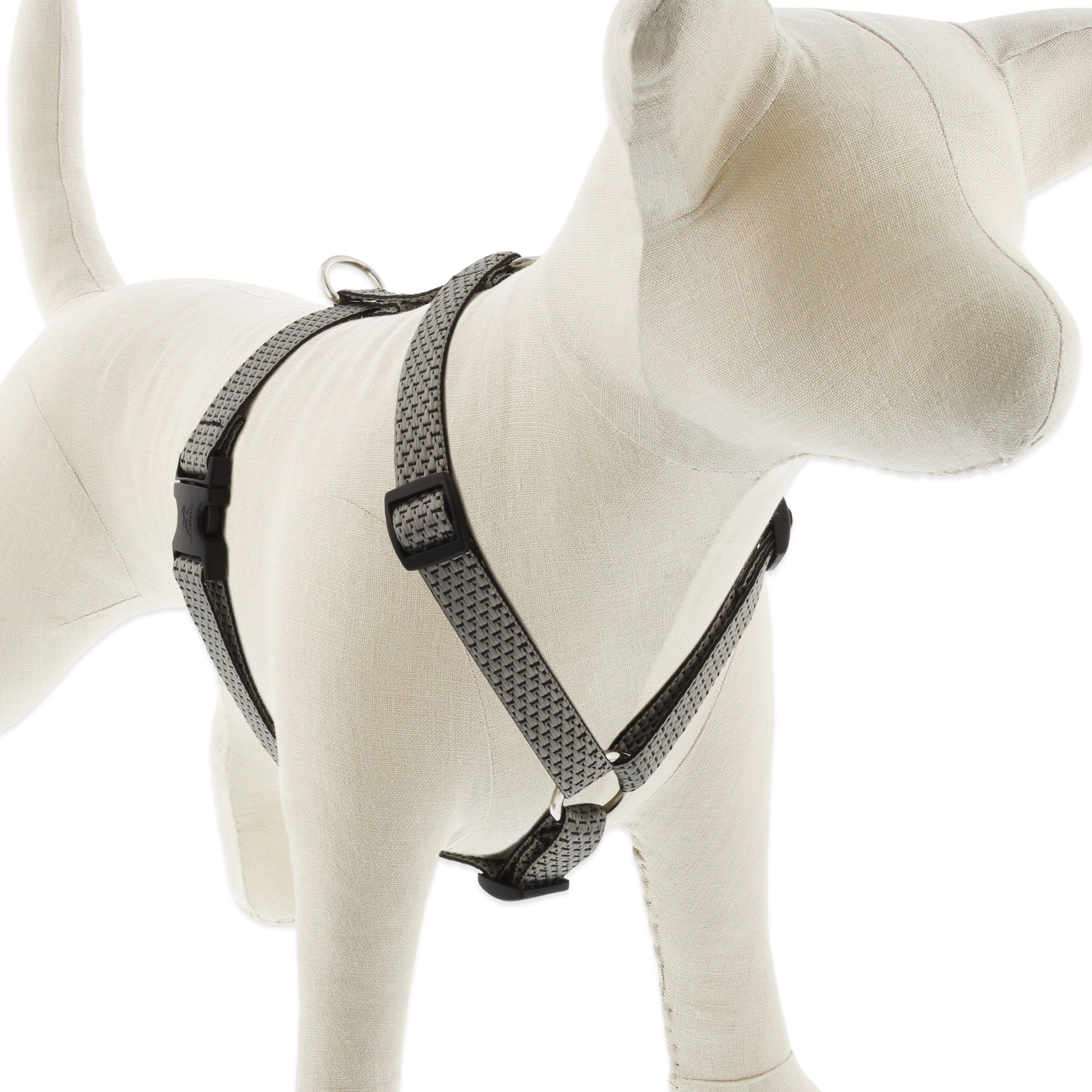 LupinePet ECO Recycled Adjustable Dog Harness, Granite, Medium: 14 to 24-in chest, 3/4-in wide