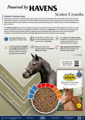 Show full view: HAVENS Senior Crumbs Horse Feed, 38.5-lb bag slide 7 of 8