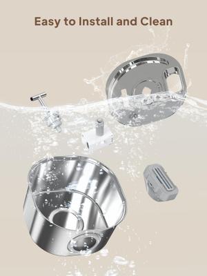 Show full view: Voluas Wireless Stainless Steel Cat Water Fountain, 3.2-liter slide 7 of 10