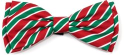 The Worthy Dog Christmas Holiday Stripe Dog Bow Tie, Large