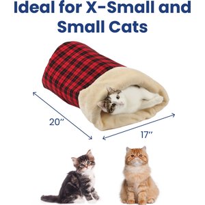 PawsPik Self Warming Covered Dog & Cat Cave Bed, Small
