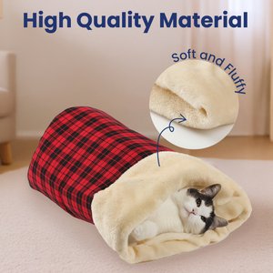 PawsPik Self Warming Covered Dog & Cat Cave Bed, Small