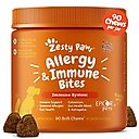 Zesty Paws Allergy & Immune Bites Allergies, Immune, & Gut Support Peanut Butter Flavored Soft Chews Supplement for Dogs, 90 count