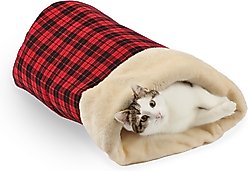 PawsPik Self Warming Covered Dog & Cat Cave Bed, Small