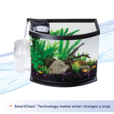 Show full view: Aqueon LED MiniBow SmartClean Fish Aquarium Kit, Black, 5-gal slide 6 of 10