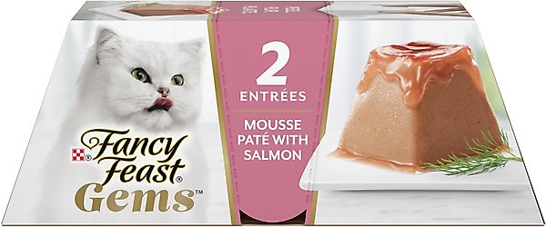 Show full view: Fancy Feast Gems Mousse Salmon & a Halo of Savory Gravy Pate Wet Cat Food, 2-oz tray, 16 count slide 1 of 11