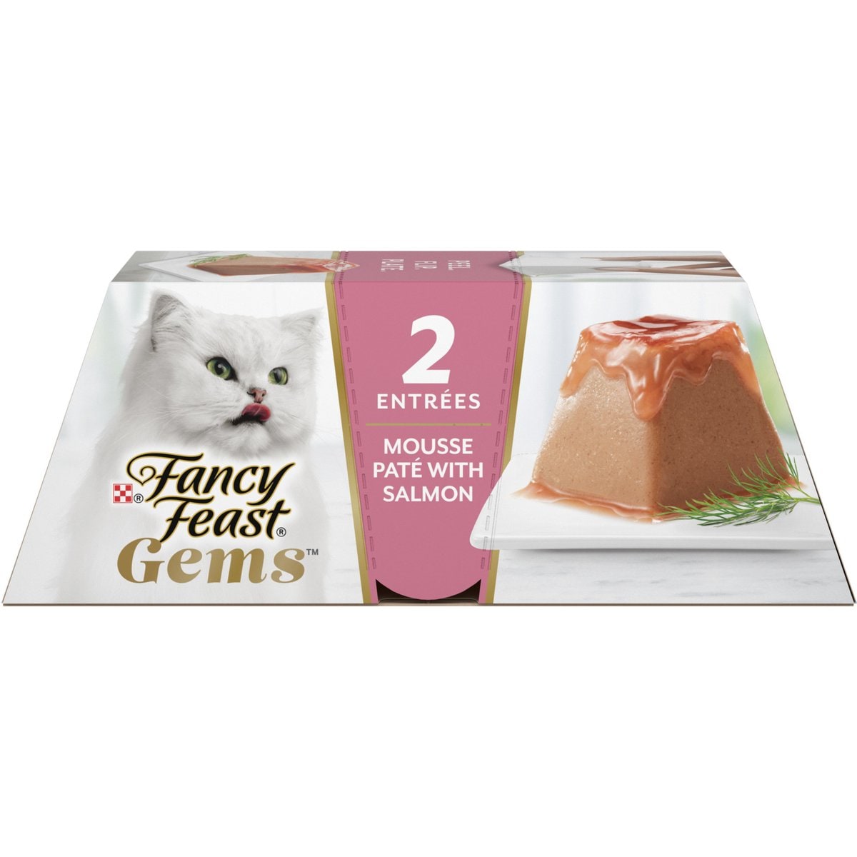 Fancy Feast Gems Mousse Salmon & a Halo of Savory Gravy Pate Wet Cat Food, 2-oz tray, 16 count