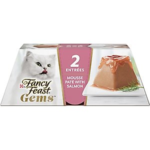 Fancy Feast Gems Mousse Salmon & a Halo of Savory Gravy Pate Wet Cat Food, 2-oz tray, 16 count