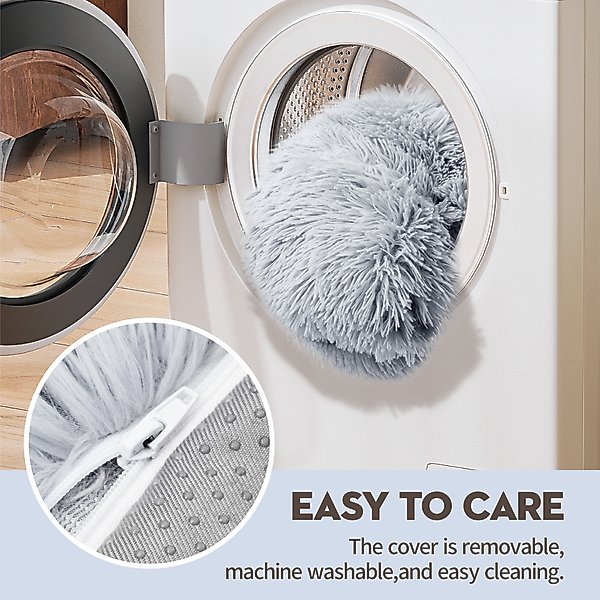 Show full view: MewooFun Calming Dog & Cat Sofa Bed with Removable Cover, 26-in, Gray slide 4 of 7