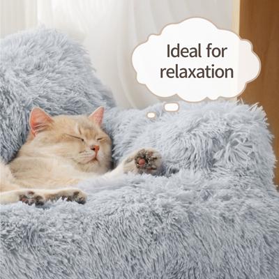 Show full view: MewooFun Calming Dog & Cat Sofa Bed with Removable Cover, 26-in, Gray slide 3 of 8