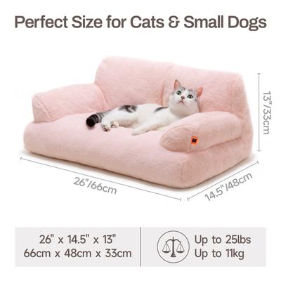 Show full view: MewooFun Fluffy Durable Dog & Cat Sofa Bed with Removable Cover, 26-in, Pink slide 4 of 8