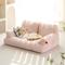 Show in main carousel: MewooFun Fluffy Durable Dog & Cat Sofa Bed with Removable Cover, 26-in, Pink slide 6 of 8