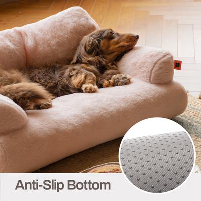 Show full view: MewooFun Fluffy Durable Dog & Cat Sofa Bed with Removable Cover, 26-in, Pink slide 3 of 8