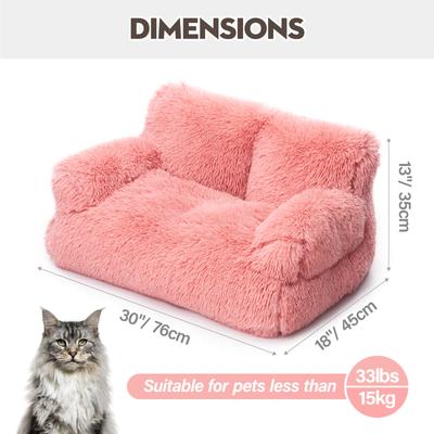 Show full view: MewooFun Calming Dog & Cat Sofa Bed with Removable Cover, 26-in, Pink slide 6 of 8